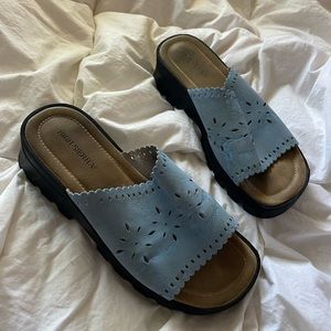 SOLD 🚫 High Sierra blue eyelet mule sandals